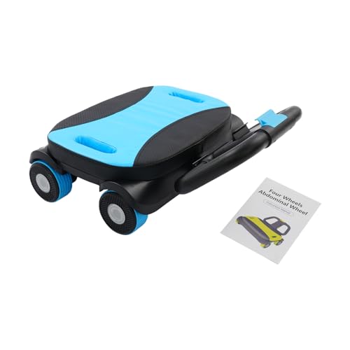 Ab Wheel Roller, 4-Wheel Abdominal Roller with Elbow Support - color: Blue