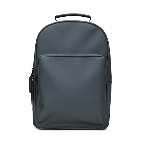 RAINS Book Daypack Large Lagoon Laptop Backpack for Men and Women, Waterproof Black Minimalist Commuter Bag with 15”-16" - color: Lagoon, size: Large