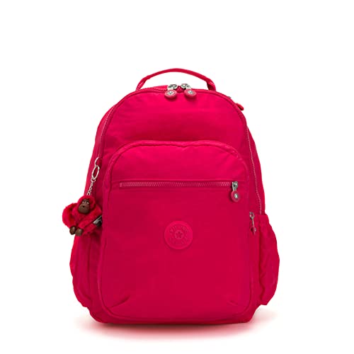 Kipling Seoul Large 15" Laptop Backpack - color: True Pink, size: 12.75''L x 17.25''H x 8''D