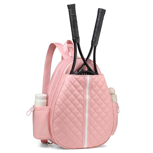 Tennis Bag, Convertible Sling Crossbody Backpack Waterproof Reversible Racket Bags for Women Men - color: Pink