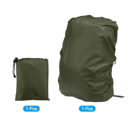 PATIKIL Waterproof Backpack Rain Cover with Anti-Slip Cross Buckle Straps & Drawstring Bag for Hiking Camping Traveling - color: Dark Green, size: X-Large