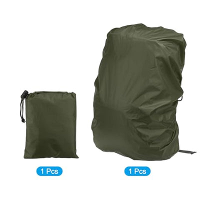 PATIKIL Waterproof Backpack Rain Cover with Anti-Slip Cross Buckle Straps & Drawstring Bag for Hiking Camping Traveling - color: Dark Green, size: X-Large