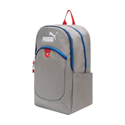 PUMA Rally 300 Backpack, Light Pastel Grey, OS - color: Heather Grey/Racing Blue/Red