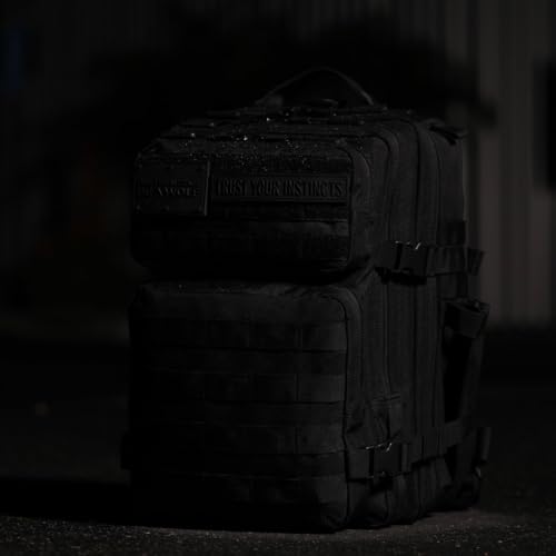WOLFpak 25L Tactical Gym Backpack (Nightshade Edition) Durable 1000D Waterproof Oxford Material with MOLLE Webbing, Laptop Pocket & Dual Cup Holders - color: Nightshade Edition