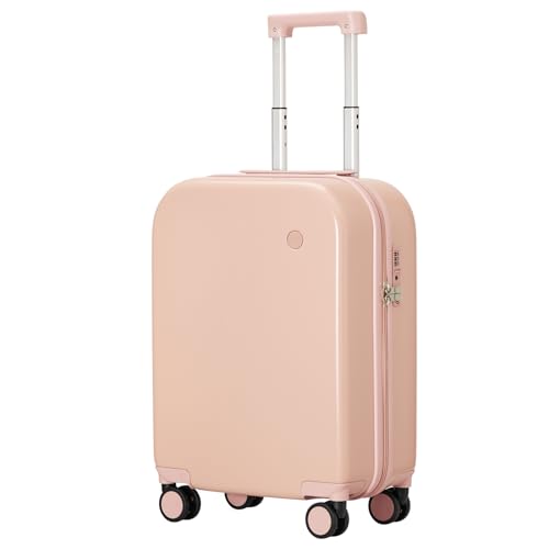 mixi Carry on Luggage, 20'' Suitcase Spinner Wheels Luggage Hardshell Lightweight Rolling Suitcases PC with Cover & TSA Lock for Business Travel, Pink - color: Pink, size: 20in Carry on