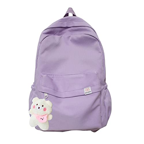 Eagerrich Aesthetic Cute School Backpack for Teens Girls Laptop Bag - color: Purple