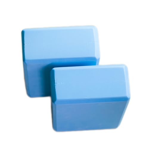Yoga Block High Density EVA Foam Blocks 2 Packs 9"x6"x3" Each, Supportive, Lightweight with Beveled Edges for Yoga, Pilates, and Meditation - color: Blue