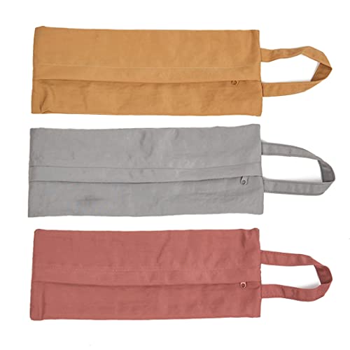 Kissvian Travel Packing Organizers 3 Pieces Water Resistant Washed Cloth Luggage Pouches Small Stuff Sacks for Socks Panties Cosmetics Accessory Bags with Grab Handle - color: Mix