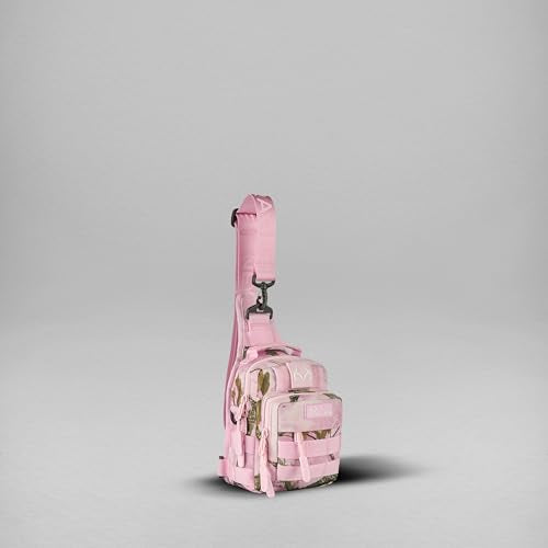 WOLFpak 4L Mini Tactical Sling Bag (Realtree APX Flushing Pink) Compact Crossbody Backpack for Gym, Travel & EDC | Tactical Shoulder Bag with Multiple Pockets Lightweight, Durable Sling Pack - color: Realtree Apx Flushing Pink