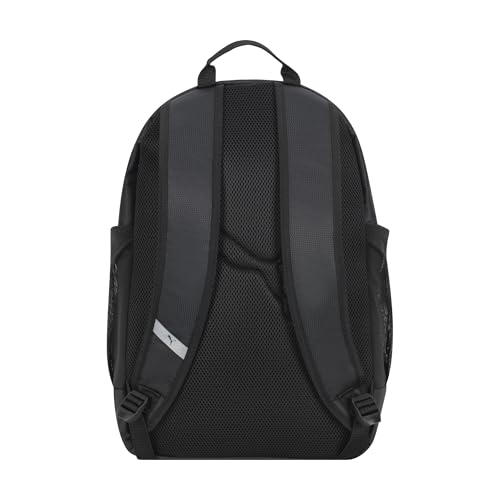 PUMA Fluid Backpack in Performance Airmesh with Laptop Sleeve & Padded Adjustable Straps, Black/Silver, One Size - color: Black/Silver