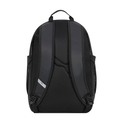 PUMA Fluid Backpack in Performance Airmesh with Laptop Sleeve & Padded Adjustable Straps, Black/Silver, One Size - color: Black/Silver