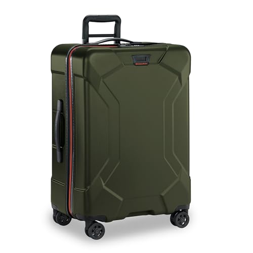 Briggs & Riley 27 Inch Medium Checked Luggage - Hardshell Heavy Duty Travel Suitcase Spinner with TSA Lock - Integrated Garment Compartment System - Torq Collection - Hunter Green - color: Hunter, size: 27"