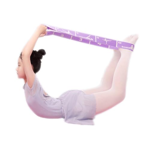Adjustable Stretch Strap for Kids, 8-Loop Elastic Resistance Band for Children Gymnastics, Ballet Dance, Yoga, Stuff，Pilates & Flexibility Training, Home Exercise Equipment for Girls - color: Purple