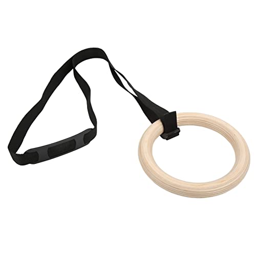 Wooden Gymnastic Rings Birch Pull Up Exercise 330lbs Capacity Home Gym Workout