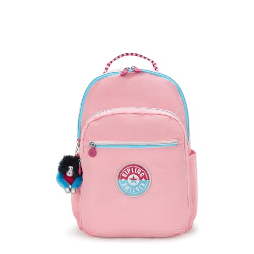 Kipling Women's Seoul Fc 15" Laptop Backpack, Durable, Roomy with Padded Shoulder Straps, Built-In Protective Sleeve - color: Coral Sea C, size: 12.75''L x 17.25''H x 8''D