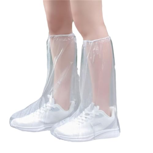 5 Pairs Disposable Rain Boots Shoe Covers Waterproof Portable Elastic Band for Adults Outdoor Travel Hiking Emergency - color: Clear