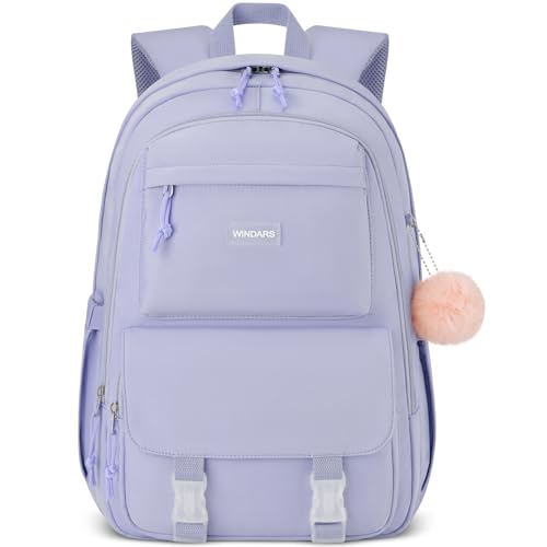 WINDARS Backpacks for Girls, 15.6 Inch School Bag Cute Waterproof Laptop Bookbag Large College Backpack for Teen Women Students Anti Theft Travel Daypack, Purple - color: 4-purple, size: 15.6 inch