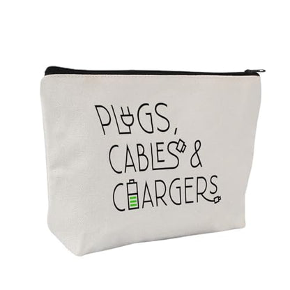 Plugs Cables & Chargers - Makeup Bag for Women Travel - Zipper Cosmetic Storage Bag with Vibrant Designs, Soft Fabric & Multi-Use Functionality (Gift for Birthdays, Graduation, Christmas) (Style F) - style: Style F