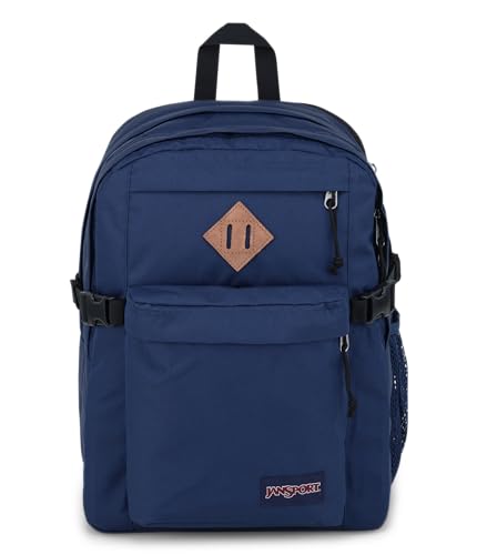 JanSport Main Campus Backpack - Travel or Work backpack w 15-Inch Laptop Sleeve and Dual Water Bottle Pockets, Navy - color: Navy