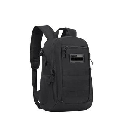 ArcEnCiel 10L/20L Mini X-Small Tactical Backpack MOLLE Daypack Gear Pack Camping Bag with Patch - color: Black, size: 10L