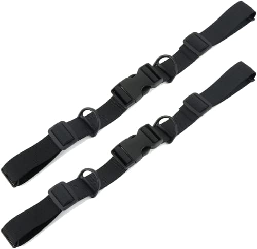 2 Pcs Adjustable Backpack Sternum Straps Chest Belt Hardness Strap with Anti-slip Fixed Clips for Camping Hiking - color: Black