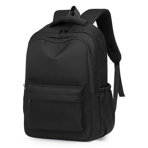 Cute College Backpack for School Aesthetic Backpack for Teen Girls Students Laptop Bag Large Capacity Bookbags Kids Travel Lightweight Backpacks for Casual Daypacks School Bag Solid Color(Black) - color: Black