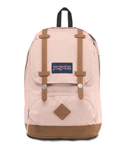 JanSport Cortlandt Laptop Backpack, Misty Rose, 15” Laptop Sleeve-Synthetic Leather Shoulder Computer Bag with Large Compartment, Padded Straps-Book Rucksack for Men, Women - color: Misty Rose