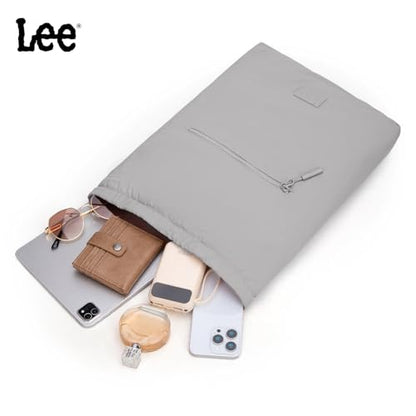Lee Drawstring Backpack Bag Lightweight Small Gym Swim Beach Bag Water Resistant Sports Sackpack for Men Women, LEE48-002GY - color: Gray