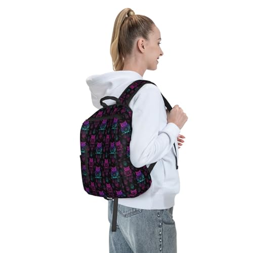 Stylish Daily Shoulder Backpack Owl Rainbow Dream Catcher, Practical Multi-scene Daypack for Road Trip Picnic Walking Men Women - color: Picture (1421)