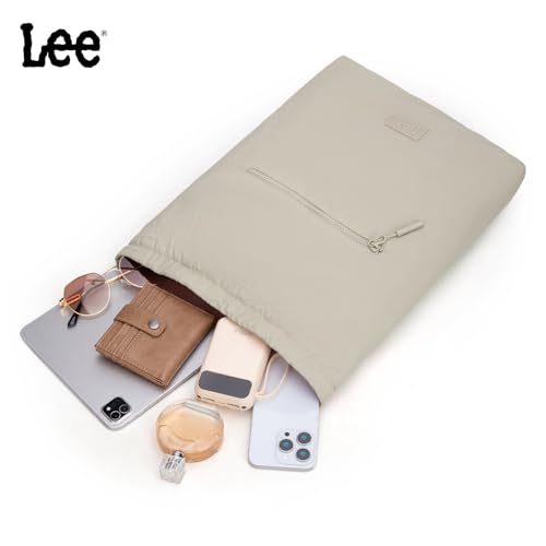 Montana West Lee Drawstring Backpack Bag Lightweight Small Gym Swim Beach Bag Water Resistant Sports Sackpack for Men Women, LEE48-002TN - color: Tan