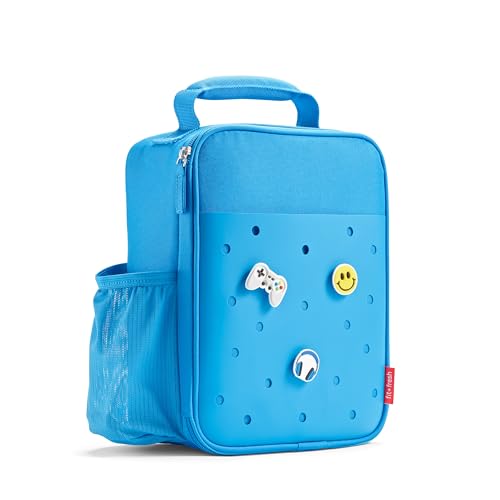 Fit & Fresh Lunch Box For Kids, Boys & Girls, School, Camp, Insulated Bag With Shoe Charm Slots For Personalization, Ocean Blue - color: Ocean Blue