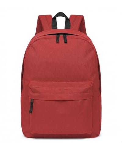 Casual Daypack Backpacks For Men and Women Canvas Backpack 15.6 Inch Lightweight Shoulders workbag Travel Water Resistant Back Pack Red - color: Red