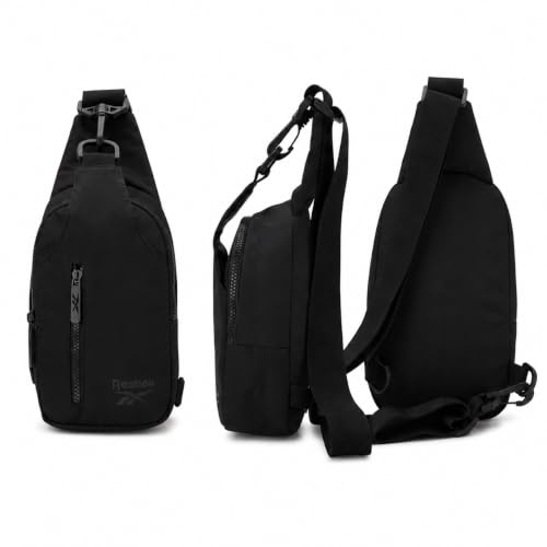 Reebok Unisex Crossbody Bag - Convertible Compact Durable Cross Body Bag for Women and Men - Gym and Travel Essentials, Size One Size, Berry Black - color: Berry Black
