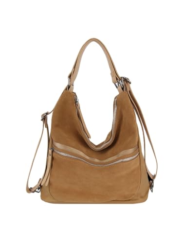 LM Women Convertible Shoulder Hobo Backpack Travel Bag (Tuape) - color: Tuape