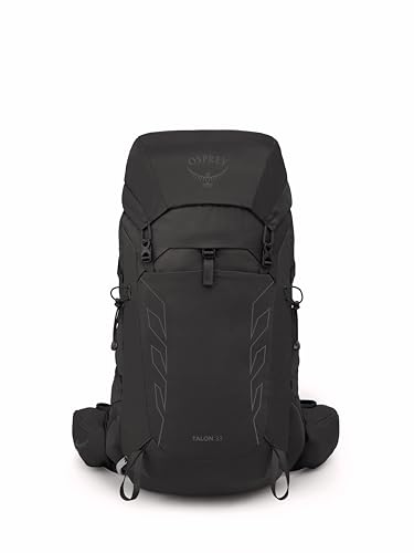 Osprey Talon 33L Men's Lightweight Hiking Backpack - Daypack for Travel & Camping, Black/Coal Grey, Extended Fit - color: Black/Coal Grey, size: 33L - Extended Fit