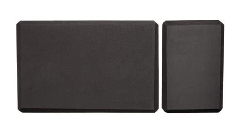 Mune Yoga Block Set of 2 Black High Density EVA Foam Non-Slip Surface to Deepen Yoga Poses Improve Strength Balance Flexibility