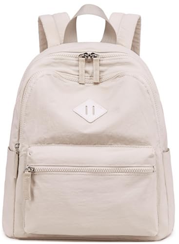 CAMTOP Small Backpack for Women Mini Backpack Purse Girls Lightweight Cute Fashion Backpack Bookbag Daypack for Travel Shopping Them Park - color: Beige