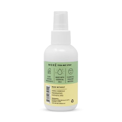MOXE Yoga Mat Cleaner, Green America Certified, Rosemary and Lemon Essential Oils, Safe for All Mats and Exercise Equipment, 4 Oz (1 Pack) - size: 4 Fl Oz (Pack of 1)