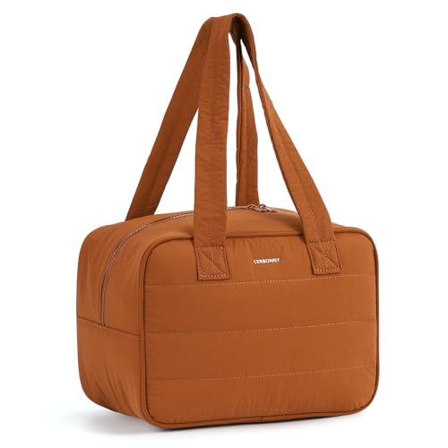 Lunch Bag Women，Freezable Lunch bag，Built-in Ice Pack Small Cooler，Womens Lunch Bags for Work ，Waterproof and Durable，Suitable for Work, Picnics, Travel, and Meal Preparation - color: L-Caramel