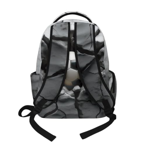 Suobstales 3D Soccer Print Kids School Backpack Lightweight Casual Daypack Schoolbags for Teens Girls Boys Large Capacity Rucksack with Adjustable Strap Back to School Bookbag - color: 3d Soccer