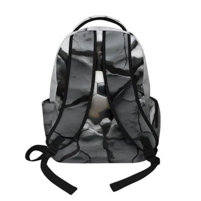 Suobstales 3D Soccer Print Kids School Backpack Lightweight Casual Daypack Schoolbags for Teens Girls Boys Large Capacity Rucksack with Adjustable Strap Back to School Bookbag - color: 3d Soccer