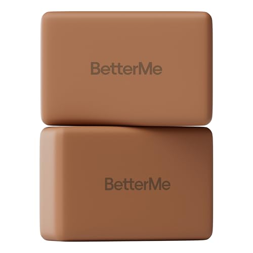 BetterMe Yoga Blocks Set of 2 – High Density Foam Yoga Blocks for Stretching, Pilates & Workouts – Lightweight Non-Slip Exercise Blocks for Flexibility & Balance - color: Mocha