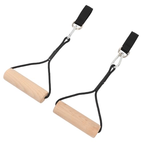 Wooden Gymnastic Rings Portable Pull Up Handles Arm Strength Trainer with Storage Bag for Outdoor Home Gym