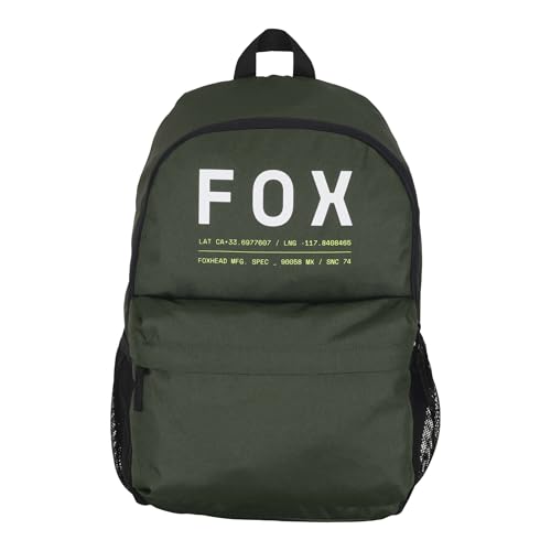 Fox Racing Clean Up Backpack, Slim Everyday School & Street Bag with Laptop Sleeve, Water Bottle Pocket & Adjustable Straps, Dark Sage Green - color: Dark Sage Green