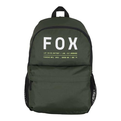 Fox Racing Clean Up Backpack, Slim Everyday School & Street Bag with Laptop Sleeve, Water Bottle Pocket & Adjustable Straps, Dark Sage Green - color: Dark Sage Green