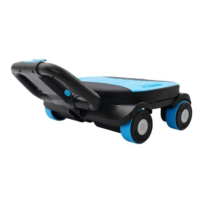 Ab Wheel Roller, 4-Wheel Abdominal Roller with Elbow Support - color: Blue