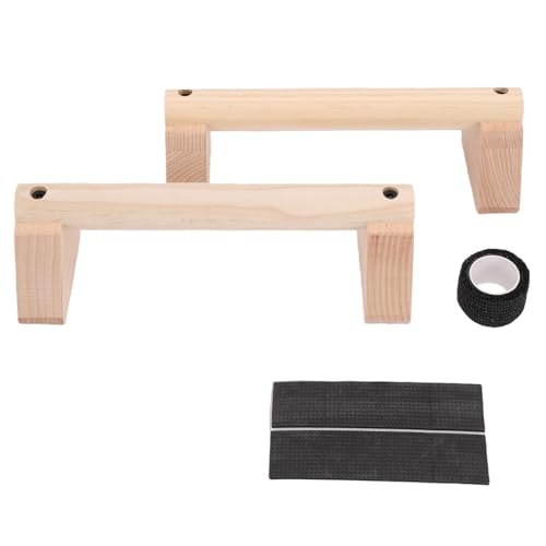 2Pcs Beech Wood Push Up Bars, Versatile Design for Inverted Push Ups Parallel Bar Support Balance Beam, with Anti Slip Hand Rubbers, for Home Workout Training - size: 25cm