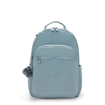 Kipling Women's Seoul 15" Laptop Backpack, Durable, Roomy with Padded Shoulder Straps, Built-In Protective Sleeve - color: Relaxed Grey, size: 12.75''L x 17.25''H x 8''D
