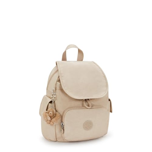 Kipling City Pack Mini Shimmer Backpack - color: Sparkled Beige, size: Mini