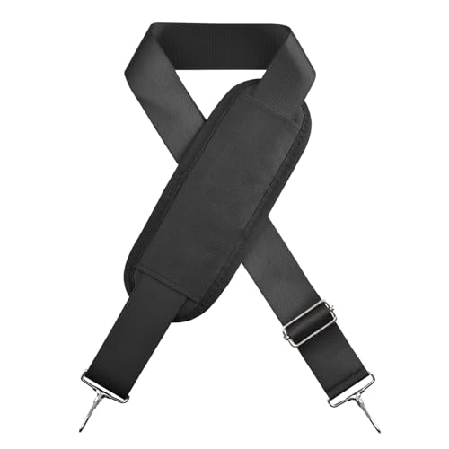 Azarxis Wide Replacement Shoulder Strap Adjustable Crossbody Canvas Webbing for Messenger Bag Laptop Computer Bag - color: #2 - Black
